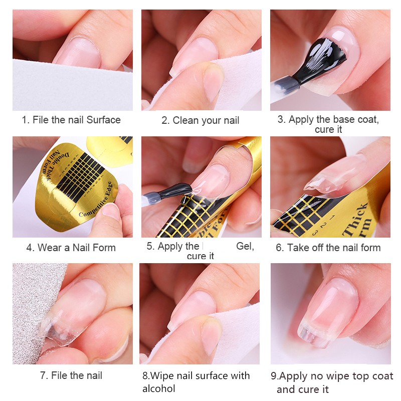 MSHARE Light Brown Nail Builder Liquid Gel In Bottle Nail Extension Quick Build Clear Led UV Gel 10ml