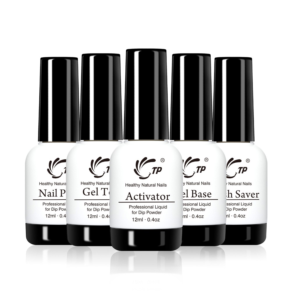 TP - Nail Gel Kit, Base or Top Coat, 14ml, Base/Top Coat, Brush Provider, Tonic, Dip Powder, No Base Lamp, Nail Treatment