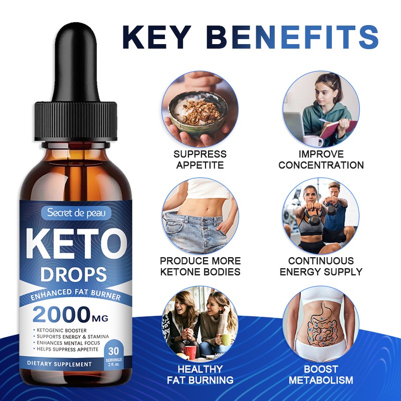 Secret De Bio Slimming HBH Keto Drops Fat Burning Beauty & Shape Control Body Appetite Energy Saving Weight Loss Serum Drops