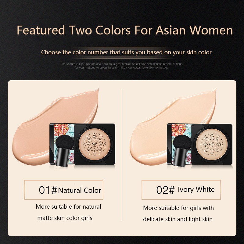 Images BB Air Cushion CC Cream Foundation Concealer Mushroom Head Whitening Waterproof Brighten Face Base Tone Korean Makeup