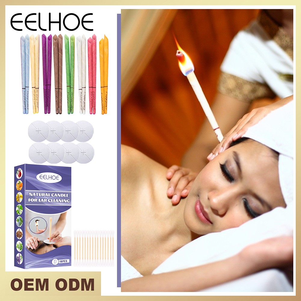 Natural Beeswax Ear Candles Wax Removal Ear Cleaner With Cotton Swab Relaxing Thermal Ear Indiana Candling Fragrance Tool