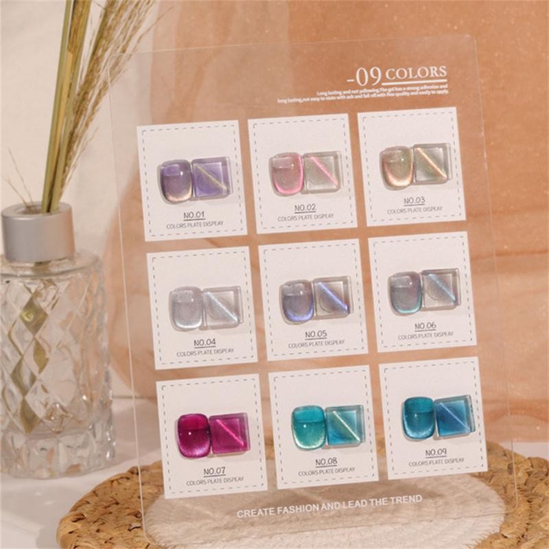 Popular gel nail polish transparent color cat eyes under different angles colorful light spots dazzling effects TSLM1