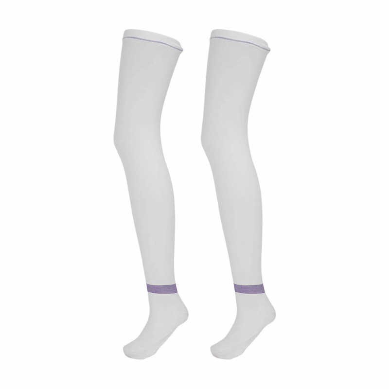 Compression Socks Prevent Leg Edema White Breathable Compression Socks Shaping Core Weave Yarn Fatigue Relief Multifunctional L