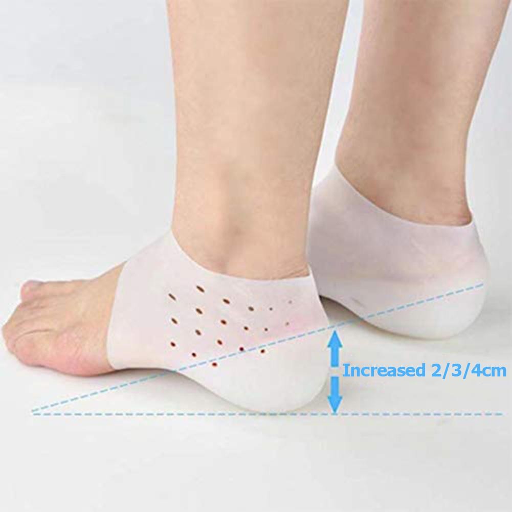 1 Pair Unisex Invisible Height Lift Increase Silicone Foot Socks Insoles Foot Skin Care Tools Women Men Height Lift Insole