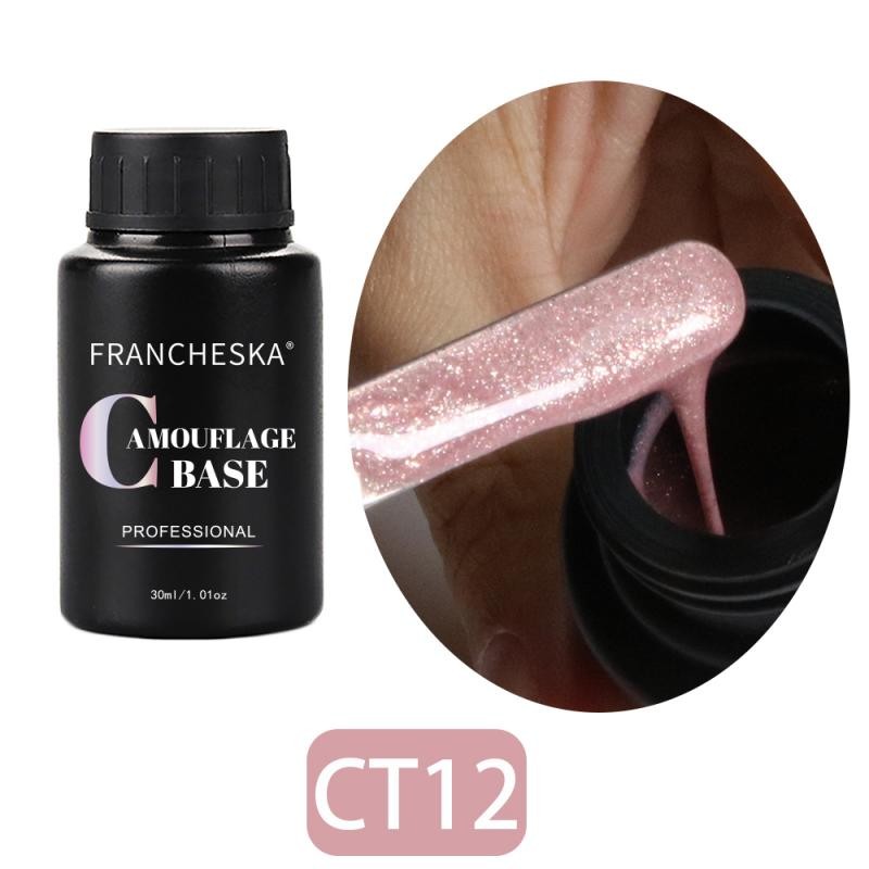 Franeska - Semi-Permanent Gel Nail Polish, Gloss, Clear, Nail Art, Varnish Base, 30ml, TSLM1