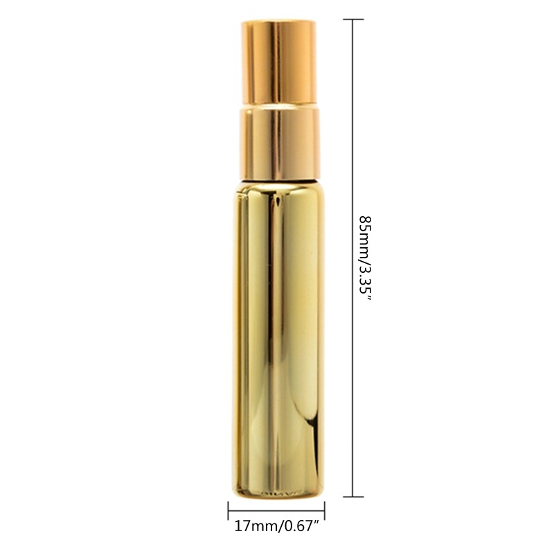 D2TA 10ml UV Plating Glass Refillable Perfume Bottle Empty Cosmetic Spray Bottles Portable Travel Sub-bottle Container