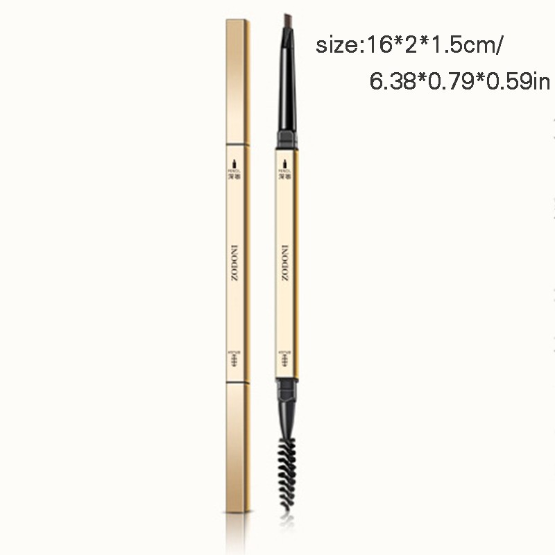 Portable Double End Eyebrow Pencil with Eyebrow Brush Durable Waterproof Sweat-proof Eye Makeup Cosmetic Tool Women Girls