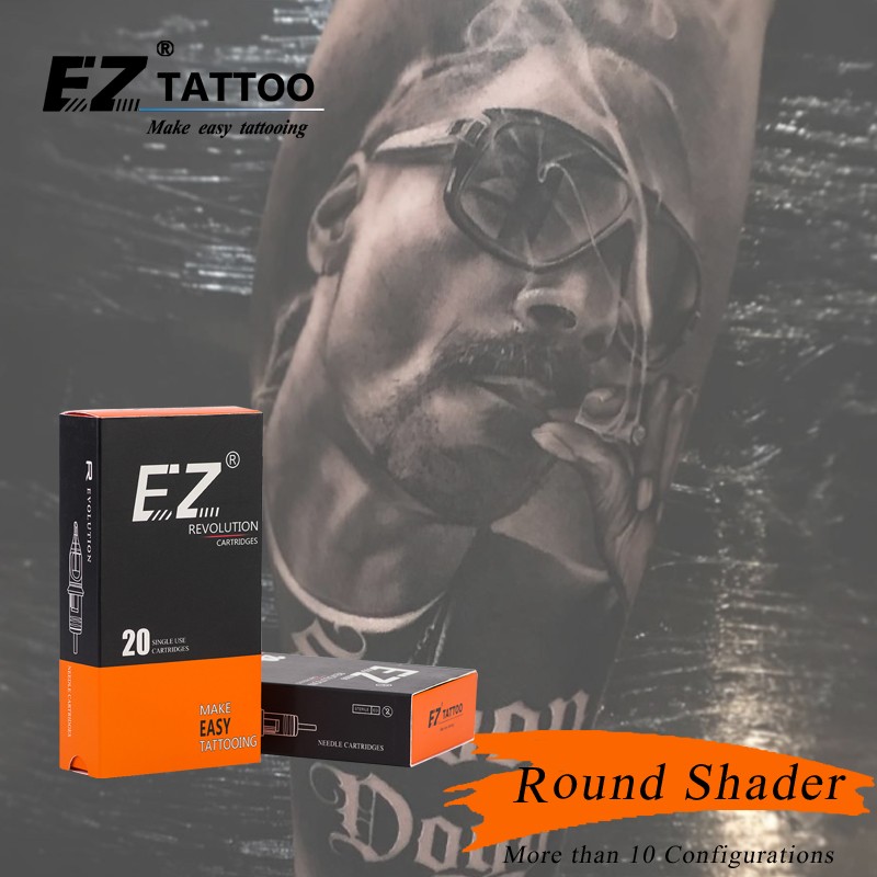 EZ Revolution Tattoo Cartridge Needles Round Shader (RS) 3.5mm Medium Taper For Rotary Machine And Handpiece 20pcs/box