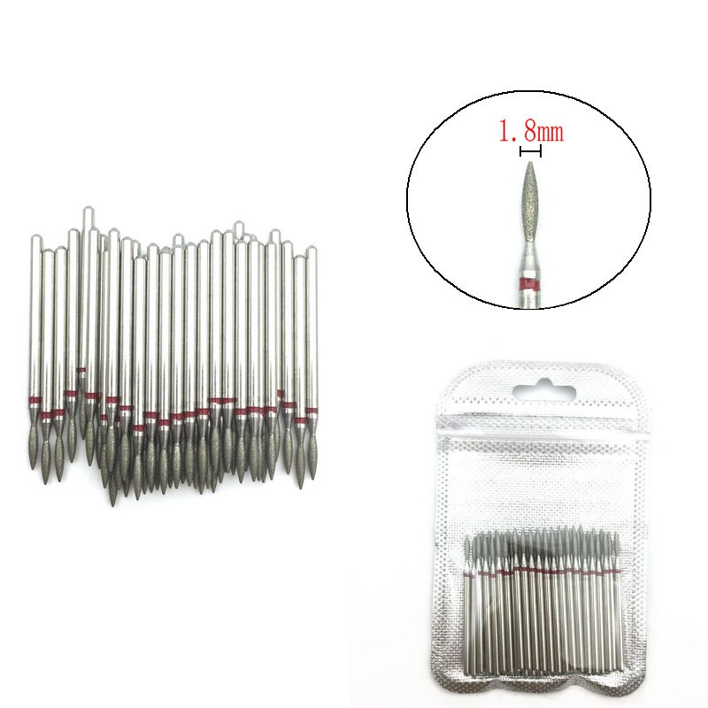 50pcs/set Nail Drill Bit Set Cutter Dental Diamond Grinding Polish Burs Dental Lab Polisher 2.35mm Shank Nail Tools