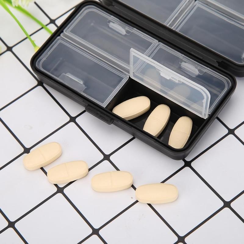 Pill Box with 7 Grids Weekly Storage Box for Medicines Jewelry Pill Dispenser Tablet Organizer