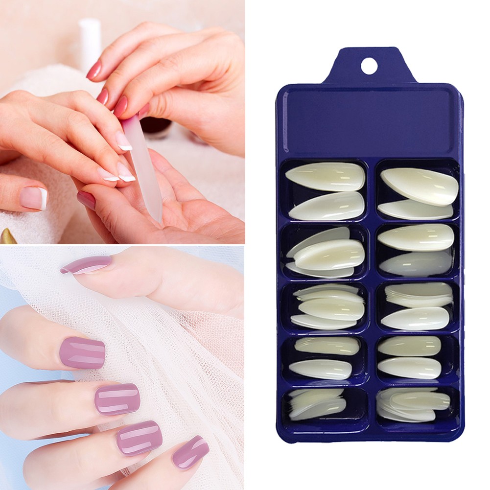 100pcs Full Cover Nail Art Manicure False Nail Tips Long Ballet Fake Nails Acrylic Fake Nail Women DIY Manicure