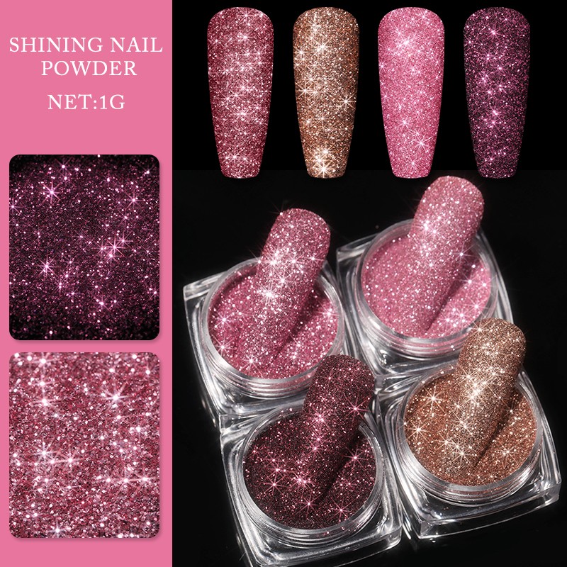 Born Pretty Reflective Glitter Powder Bright Light Shining Nail Chrome Pigment Dust Powder Nail Decoration for Gel Polish