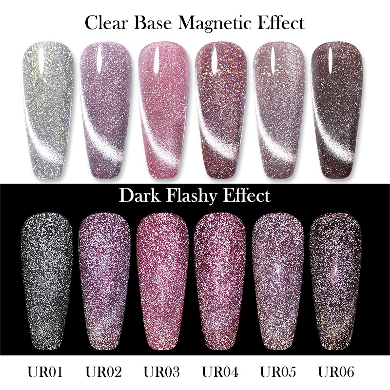 UR SUGAR 7.5ml Disco Reflective Cat Magnetic Gel Nail Polish Auroras Iridescent Glitter Sequins Soak Off Nails Art UV Varnish