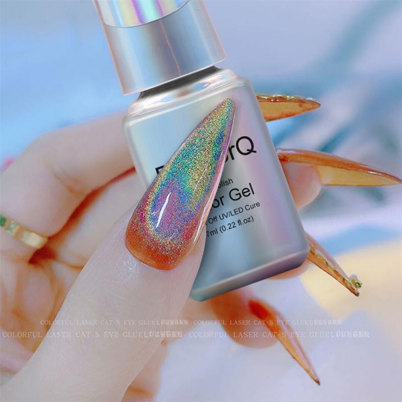 7ml rainbow holographic cat magnetic gel laser glitter magnetic gel varnish soak off uv gel nail gel