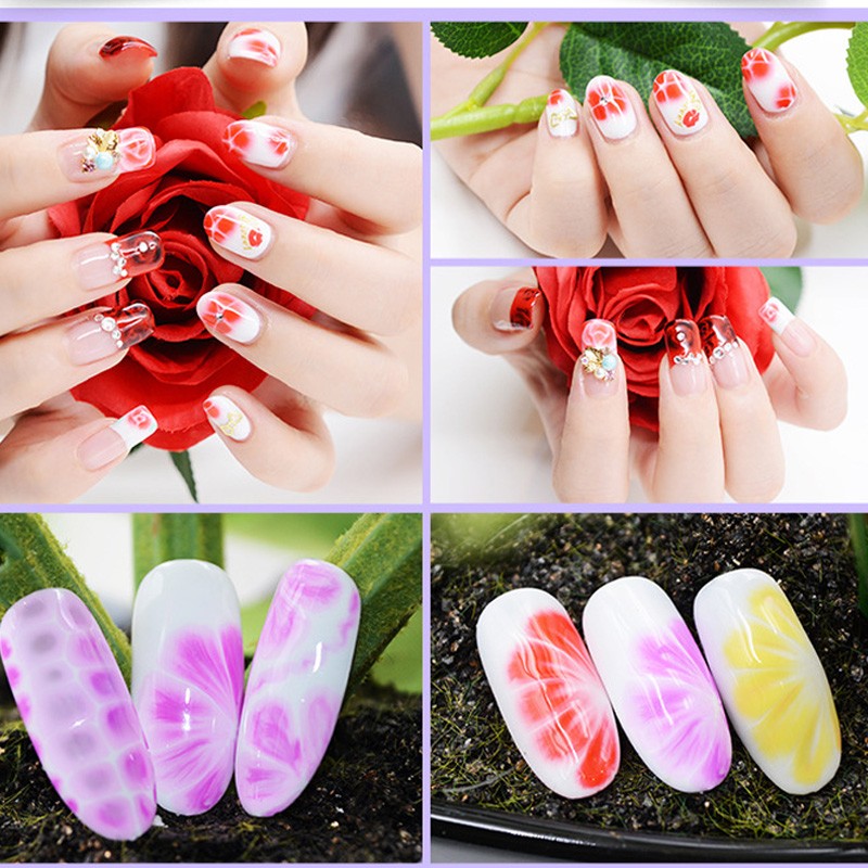 MSHARE Blooming Gel Blossom Soak Off UV Flower Watercolor Smudge Bubble Smoke Ink Effect Nail Polish Lacquer 10ml in Bottle