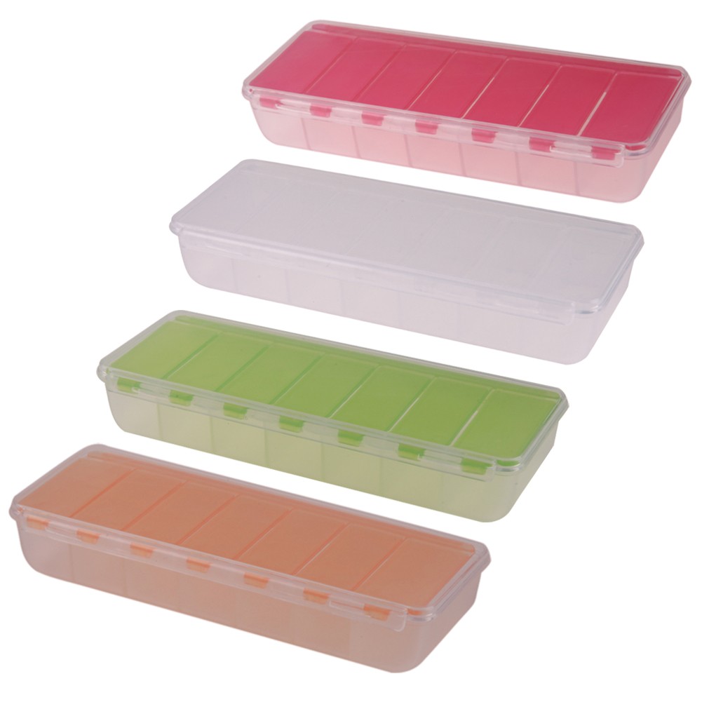 Big Travel Pill Box 5 Colors Portable 7-Day Medicine Box Tablet Storage Bag Colorful Pill Cutter