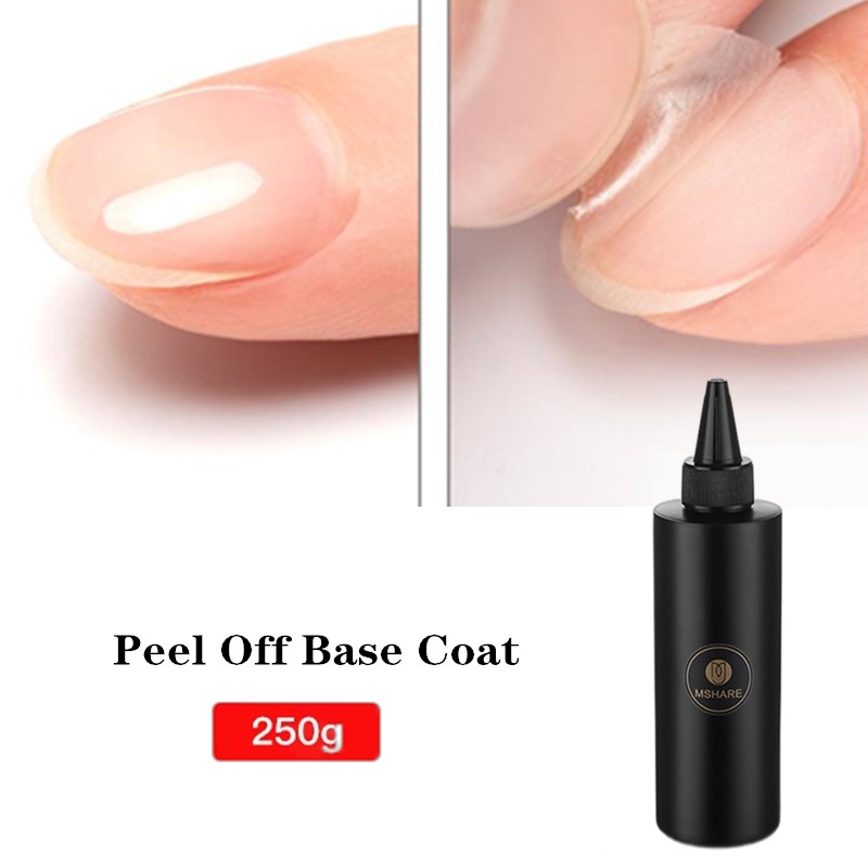 Mshare Easy UV Peel Off Base Coat Gel Long Wear Manicure Nail Polish Nail Art No Wipe Top Coat Lacquer Enamel Semi Permanent