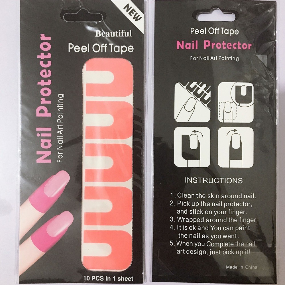 10pcs/1set U-Shape Finger Cover Sticker Sealant Protective Nail Polish Varnish Protector Stickers Durable Manicure Tool Finger Cover