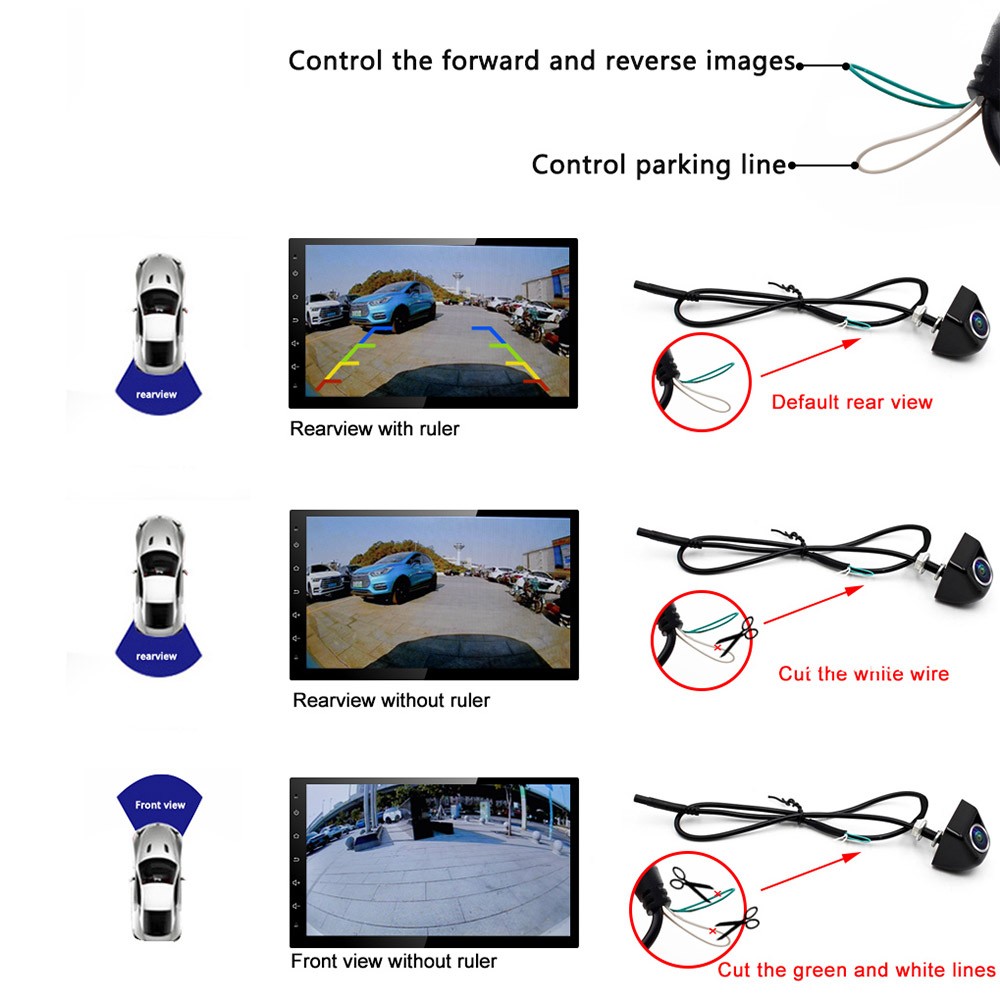 CCD Rear View Camera 1080p Night Vision 180 Degree Silver Fisheye Metal Shell Parking Car HD Car Universal Car Reversing Camera