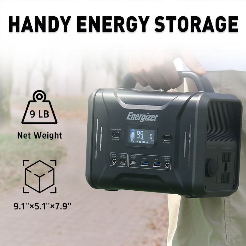 Energizer Portable Power Station 300W / 320Wh Solar Generator Fast Charging by LiFePO4 External Batteries Emergency PPS320