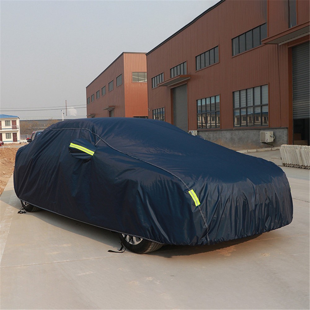 190T Universal Full Car Cover Blue Outdoor Snow Ice Dust Sun UV Shade Cover Auto Exterior Accessories Fit Suv Sedan Hatchback