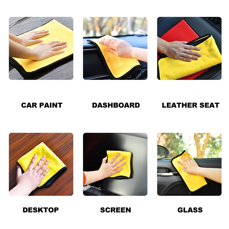 Microfiber Towel Car Windshield Accessories Car Dry Cleaning Rag Household Detailing Kitchen Towels Washing Tools Supplies