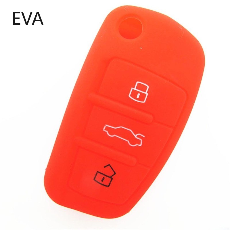 مفتاح السيارة حالة غطاء حامي ريموت سيارة قابل للطيّ غطاء حافظة مفتاح فوب قذيفة سيليكون الجلد حامل لأودي A3 Q2L Q3 S3 RS3 A4 A6 A6L A8 Q7