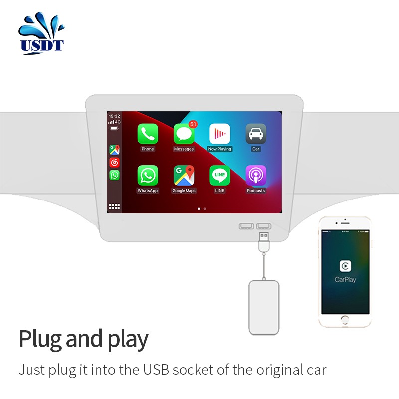 Wireless Carplay Fit For Nissan Patrol GTR 370Z 350Z 2018-2021 Wired to Wireless Carplay Accessories