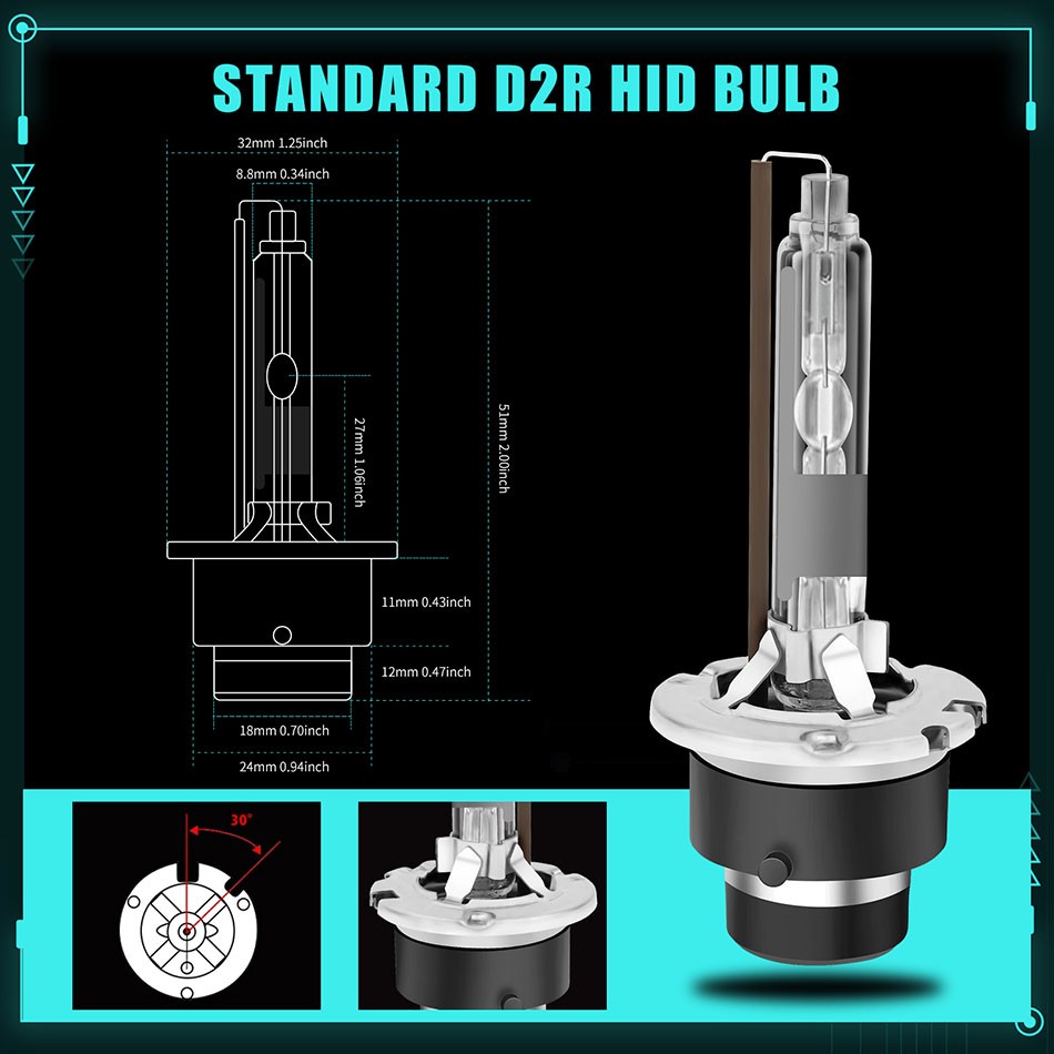 AILEO Super Bright High Quality D2R D4R HID Car Headlight Bulbs Metallic Xenon Beugel 4300k 6000k 8000k 3 Color Temperature
