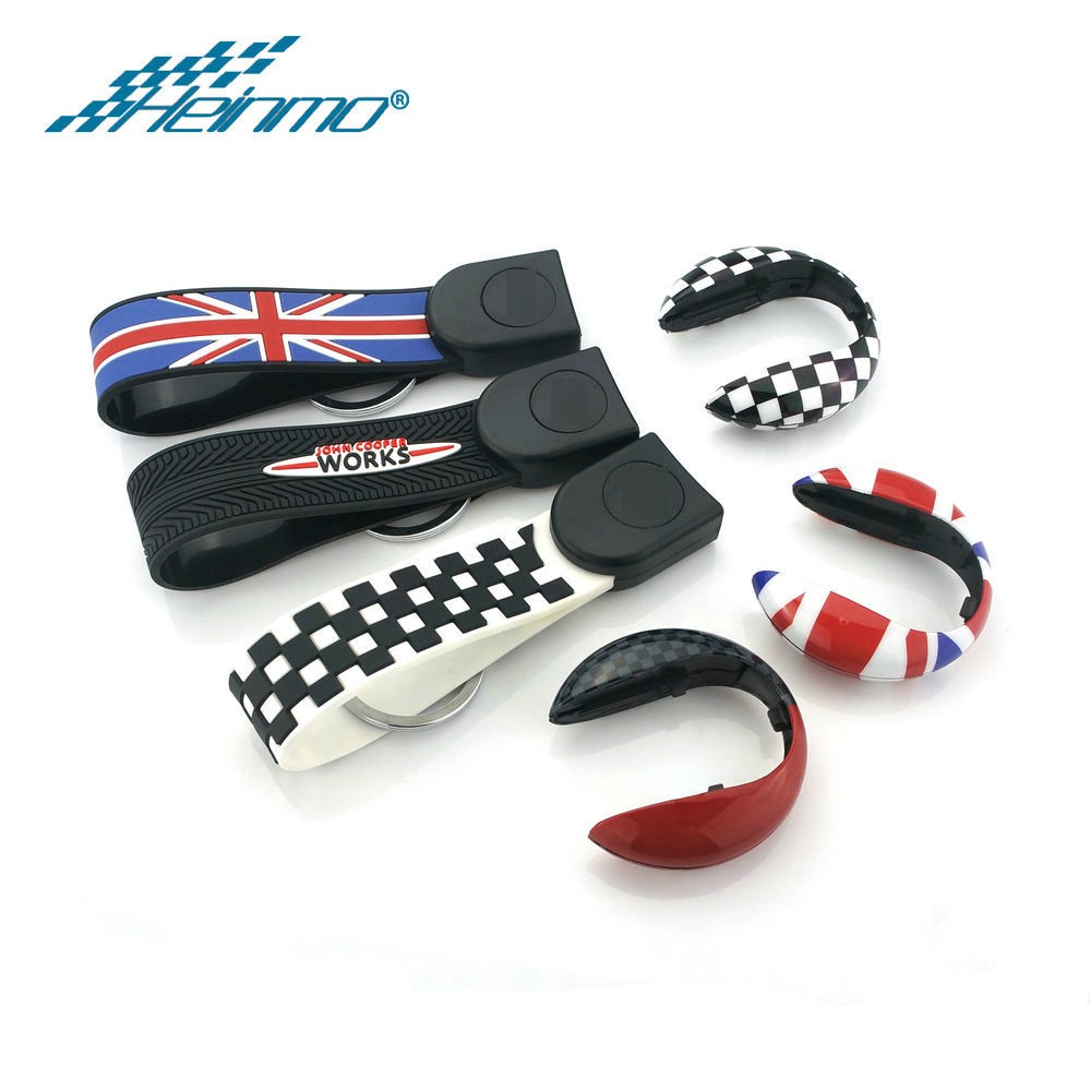 Car Styling Mini Key Case For Mini Cooper S JCW F54 F55 F56 F57 F60 Clubman Countryman Car Key Shell Accessories Rope For Mini F56 Key Case