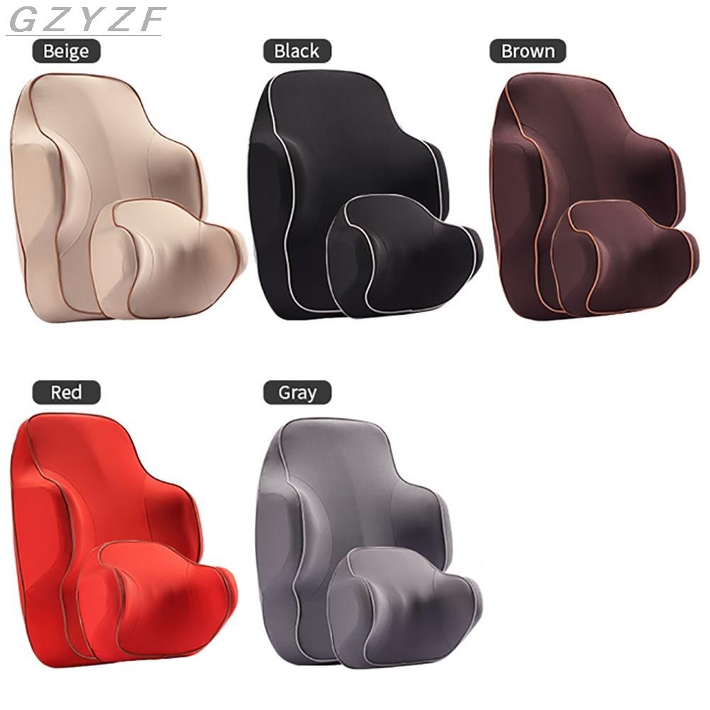 Car Neck Pillow Neck Pillow Lumbar Support Back Cushion Set Erognomic Design Fit Muscle Pain/Stress Relief for Car Seat