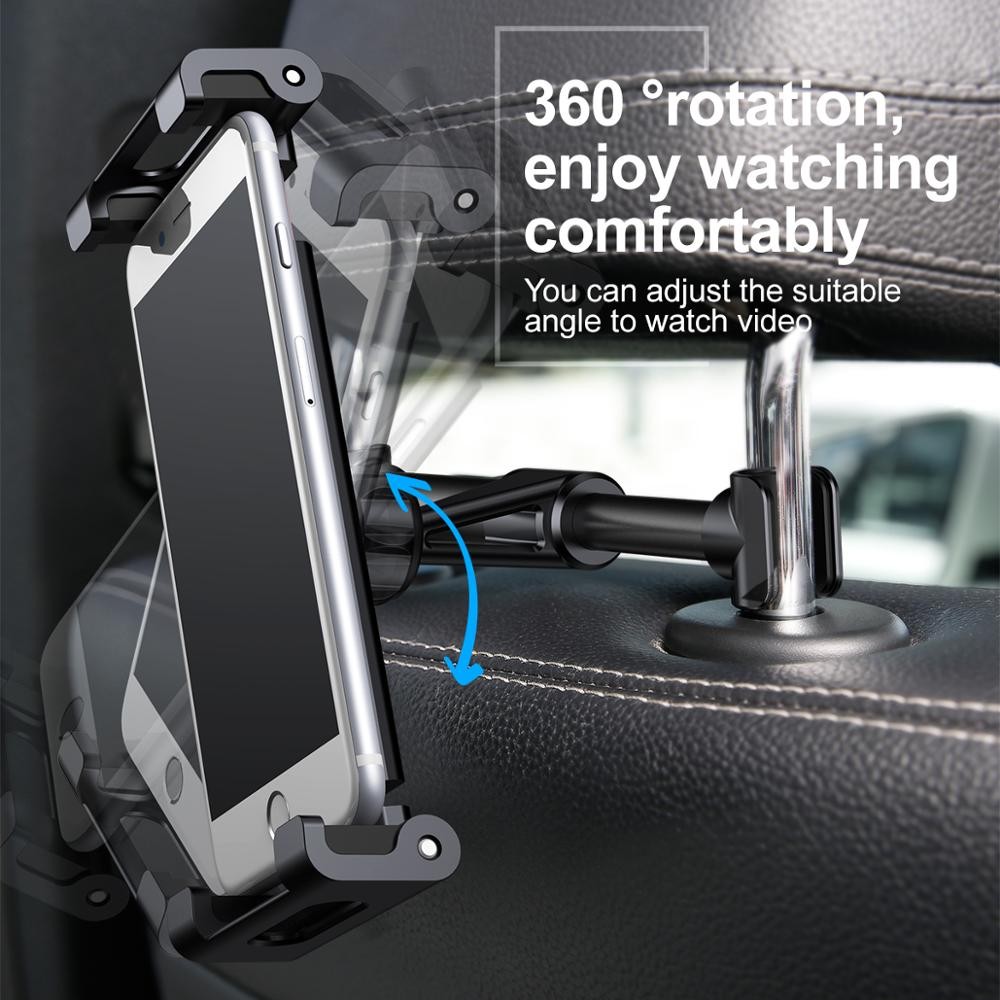 Baseus Car Back Seat Mount Tablet Car Holder for iPad 4.7-12.9 Inch Car Phone Holder Auto Headrest Back Seat Car Holder Stand