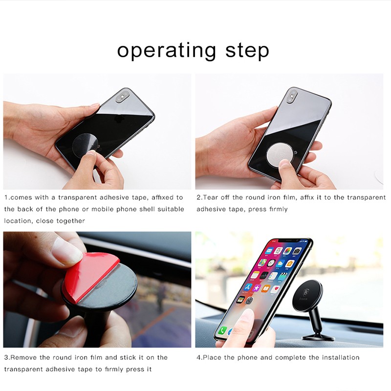 Baseus Magnetic Car Mount Holder 360 Degree Rotating GPS Car Mount Holder for iPhone Xiaomi Phone Magnetic Holder