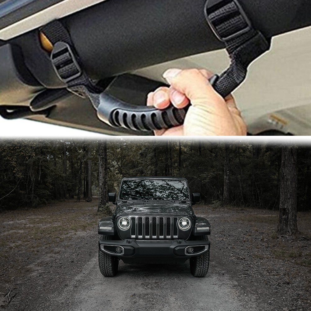 4pcs Non-slip Soft Steering Roll Bar Knob Adjustable Strap Easy to Install Car Interior Heavy Duty Practical for Jeep BJ40