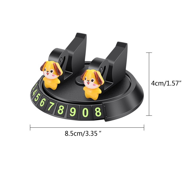 G99F 360 Degree Rotation Car Phone Holder Navigation With Hidden Parking Number Plate Cartoon Cute Doll Ornament Phone Bracket