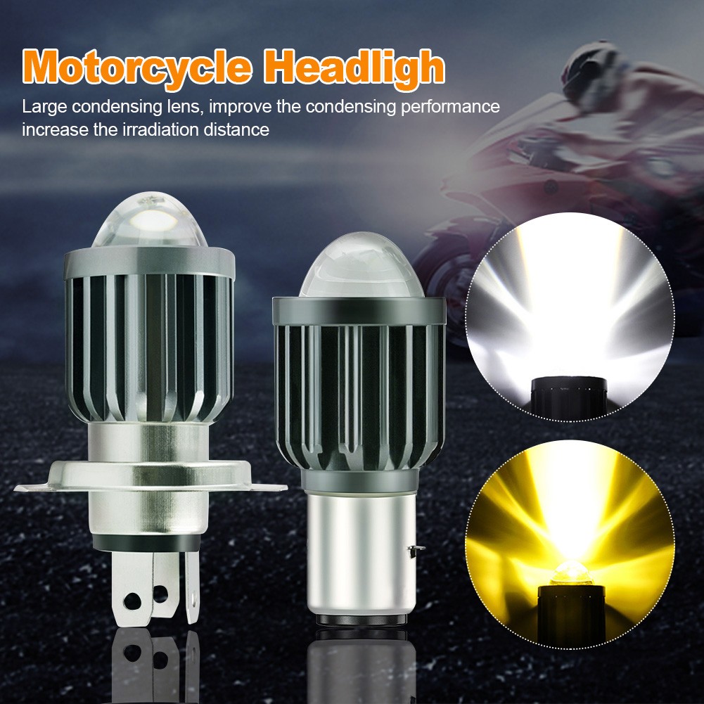 Professional Aluminum Alloy Styling Accessories H4 H6 LED Bulbs Anti-Fog Motorcycle Headlight Easy Installation Scooter Safe Driving