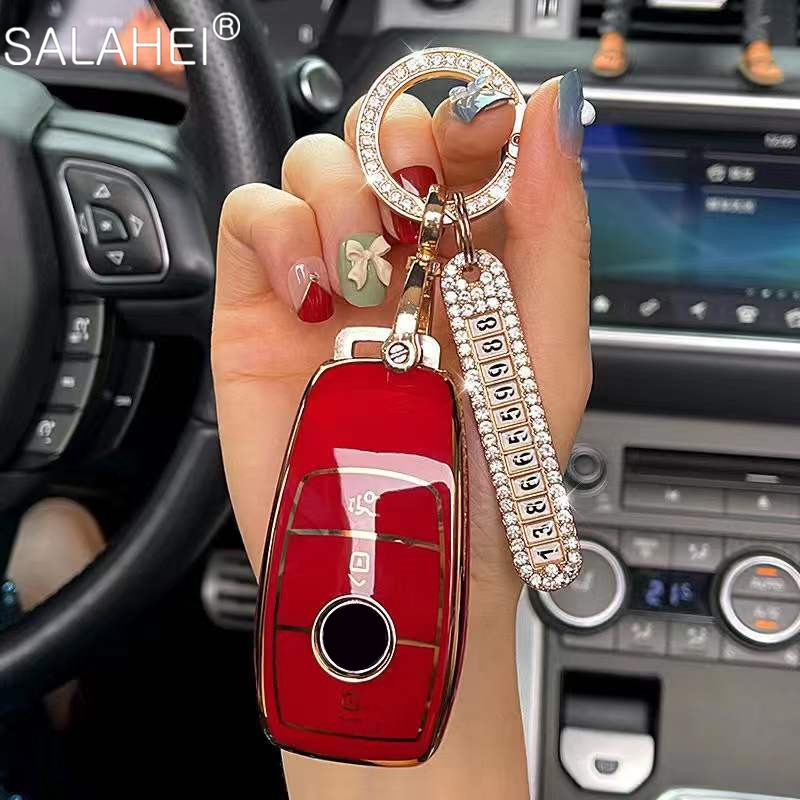 PU Car Key Case Cover For Mercedes Benz E C G M R S Class W204 W212 W176 GLC CLA GLA AMG Accessories