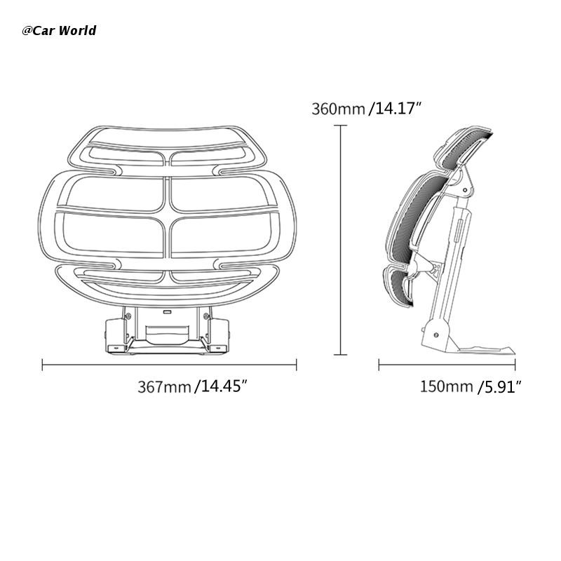 6XDB Auto Seat Back Office Support Memory Foam Lumbar Support Waist Support With Adjustable Straps