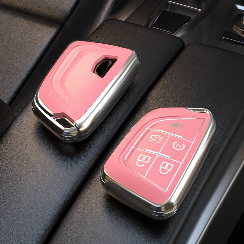 Car Smart Key Cover Case Fob For Cadillac CT4 CT5 CT4-V C8 Corvette 2018 2019 2020 2021 Key Chain Protection Shell Accessories