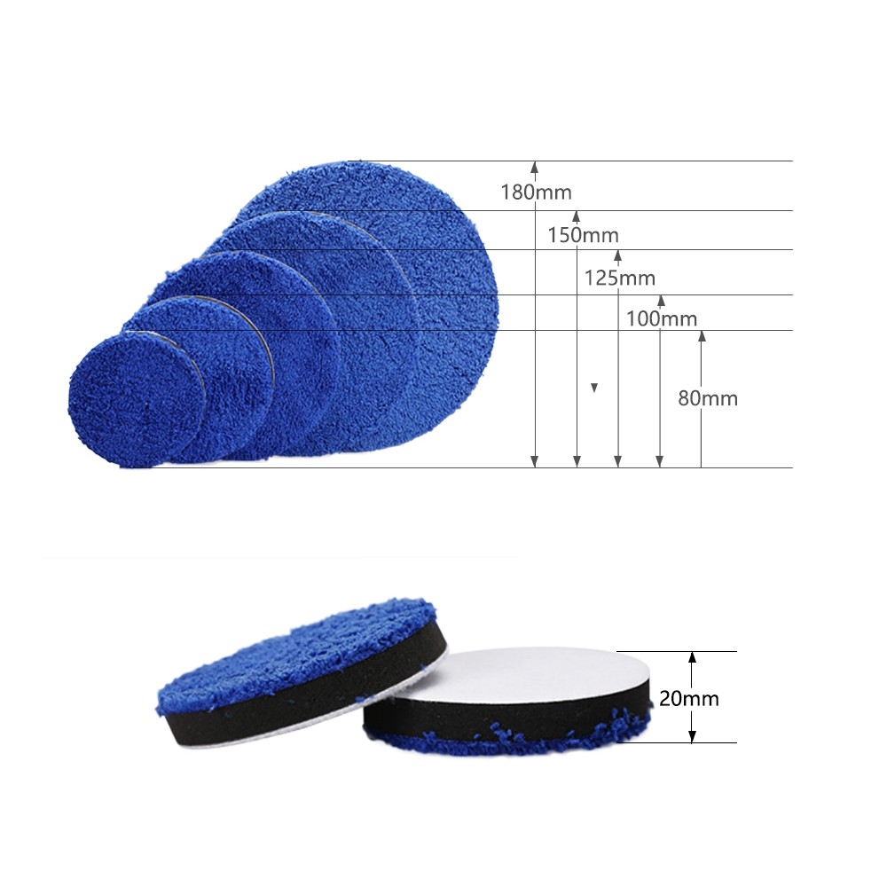 (Single Sale) SPTA 3/4/5/7 Inch Microfiber Polishing Pad Remove Buffer Wax Pads Replacement Buffing Pads for DA/RO Polisher