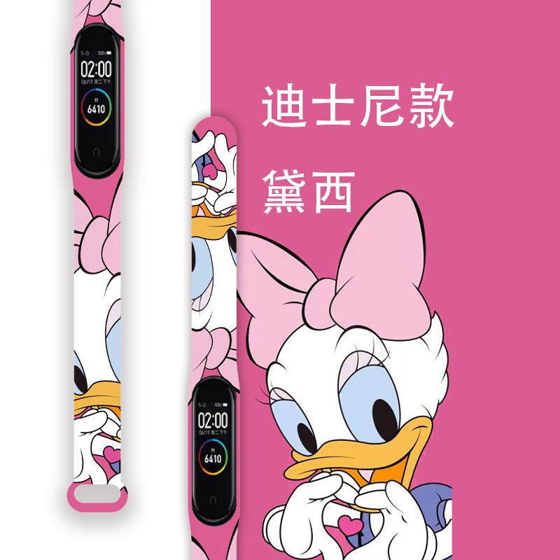 Strap For Xiaomi Mi Band 4 3 5 6 Watch Band Mickey Minnie Graffiti Silicone Bracelet Replacement For Xiaomi Band 4 5 Wristband