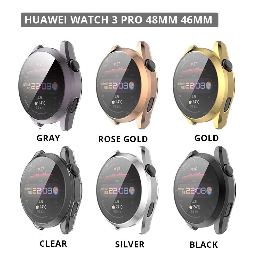 For Huawei 3 Pro Case 48mm Soft Silicone Case For Huawei Watch 3 46mm Ultra Thin TPU Protective Case For Watch 3 Case