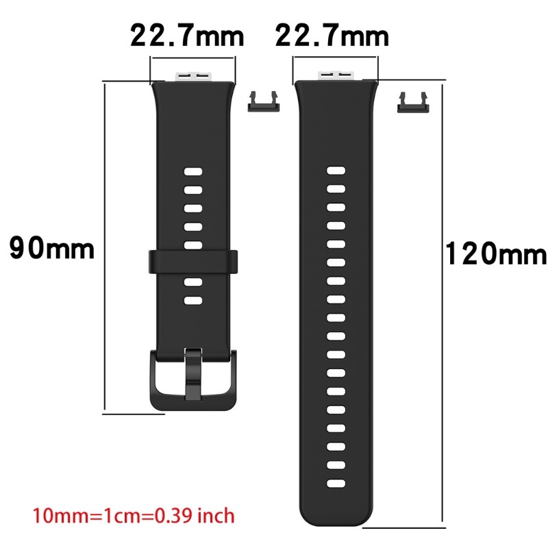 Metal Connector Replacement Silicone Sports Wrist Strap Watch Band For Huawei Watch Fit 1.64" Vivid AMOLED Display