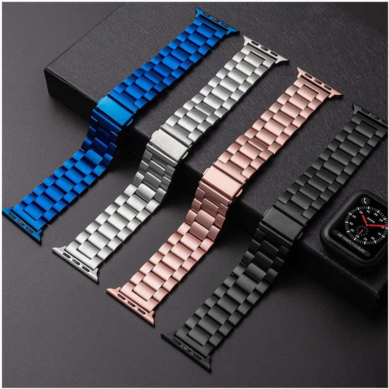 stainless steel strap for apple watch band 42mm 38mm 40mm 44mm 45mm 41mm metal bracelet iwatch series 5 4 3 SE 6 7 accessories