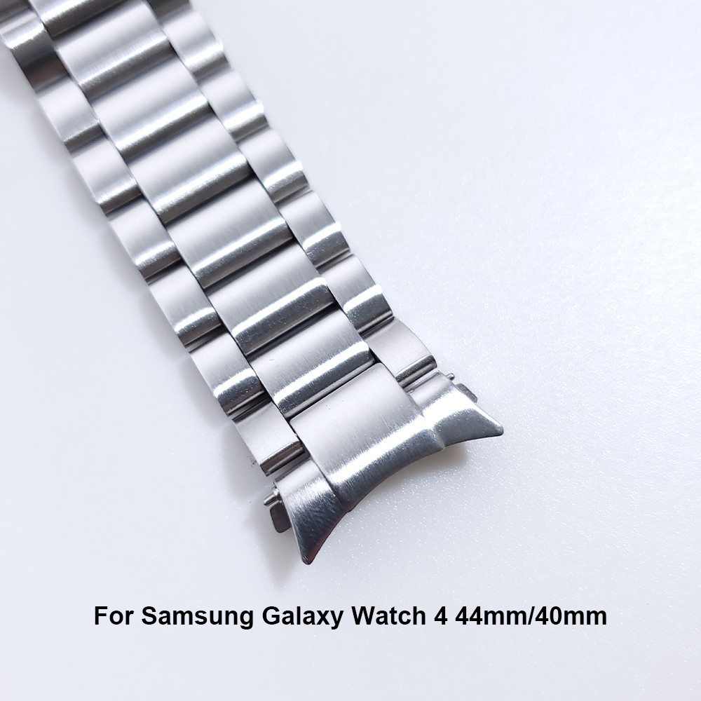 No Gaps Stainless Steel Strap For Samsung Galaxy Watch 4 Classic 46mm 42mm/Watch4 44mm 40mm Wrist Band Curved End Metal Bracelet