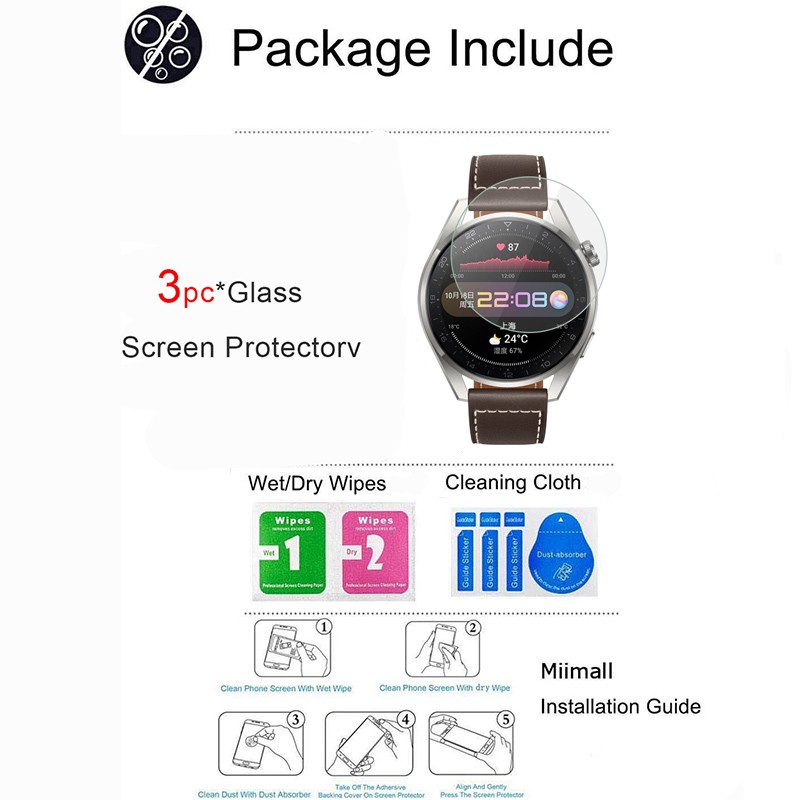 Glass Film For Huawei Watch 3 Pro Full Cover Waterproof Anti-scratch Glass 2.5d 9h Hardnedd Screen Protector Film For Gt3 Pro