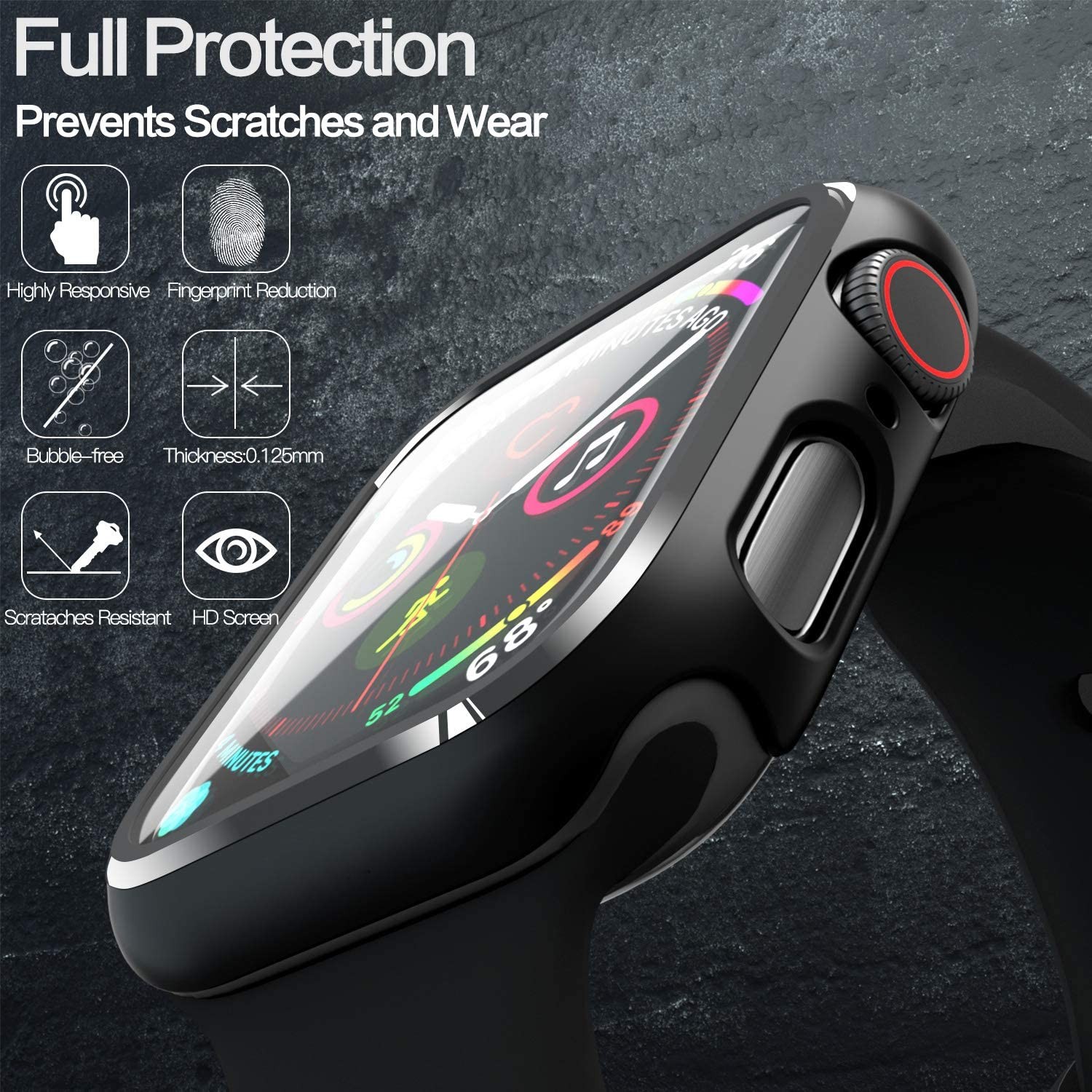 Tempered Glass Screen Protector For Apple Watch Series 6 5 4 3 2 SE 44mm 40mm 42mm 38mm Iwatch 38 40 44mm Film Protection Case