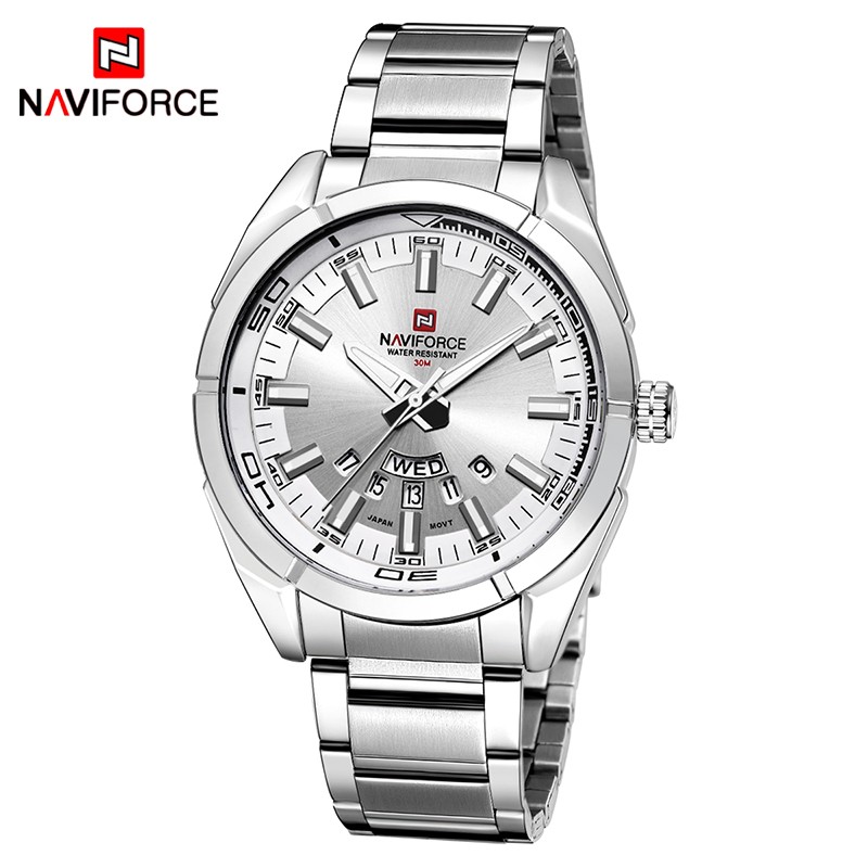 NAVIFORCE Watch Men Top Brand Men Watches Full Steel Waterproof Casual Quartz Date Military Sports Wrist Watch Relogio Masculino