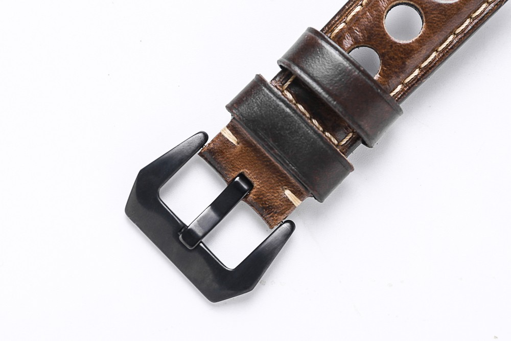 Genuine Leather Watch Strap for Men, Vintage, Brown, 20mm, 22mm, 24mm, 3 Holes, Soft, Breathable