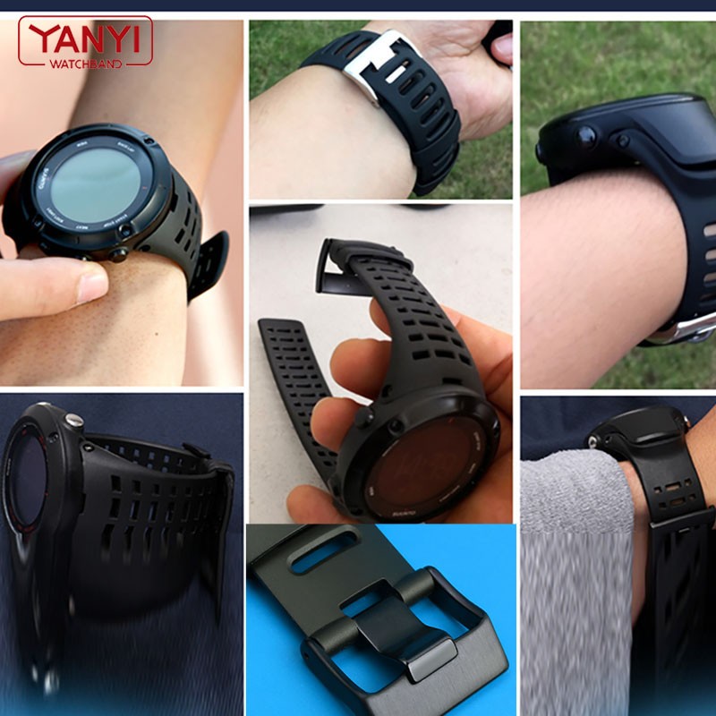 Rubber Watchband for Suunto Watch Band Ambit 1/2/2S/2R/3 Sport/3 Run/3 Peak Watches Replacement Wrist Bands Elastic Strap